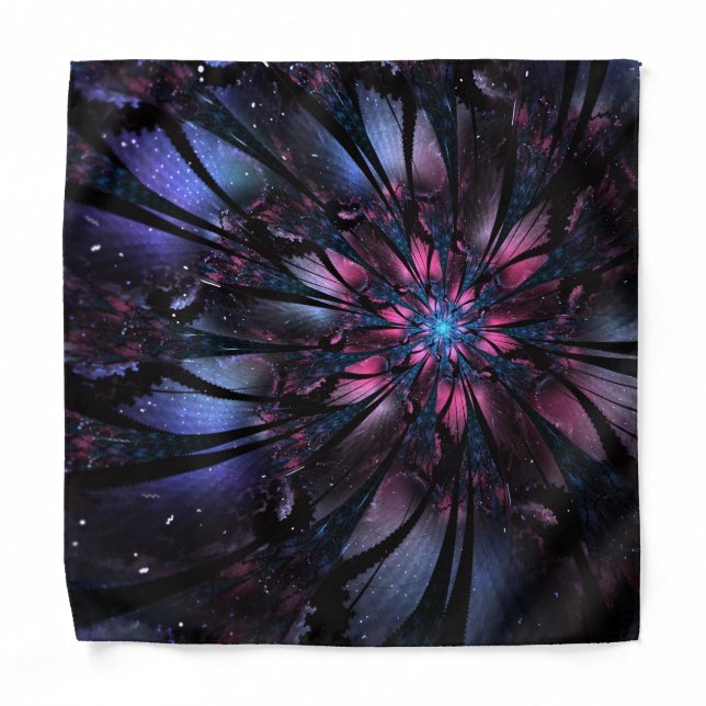Abstract fractal flower design.   bandana (Front)