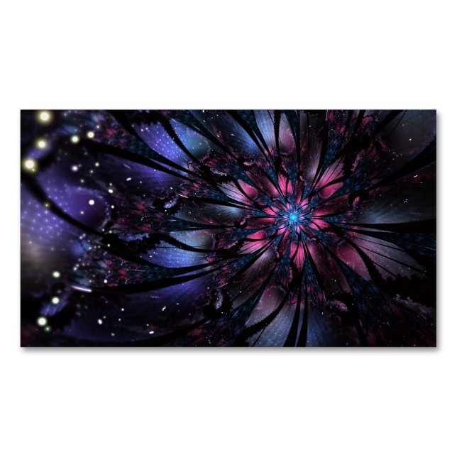 Abstract fractal flower design.  business card magnet (Front)