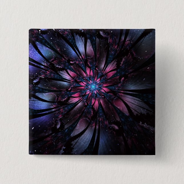 Abstract fractal flower design.   button (Front)