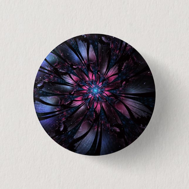 Abstract fractal flower design.  button (Front)