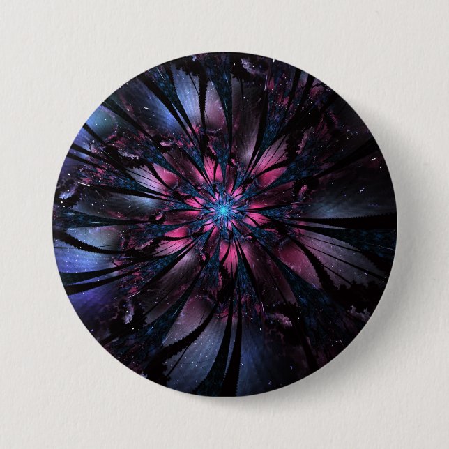 Abstract fractal flower design. button (Front)