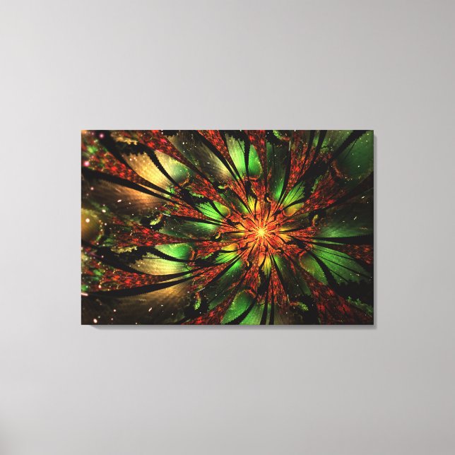Abstract fractal flower design.  canvas print (Front)