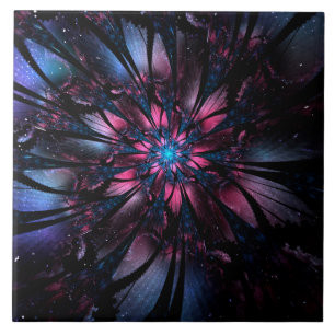 Abstract fractal flower design. ceramic tile