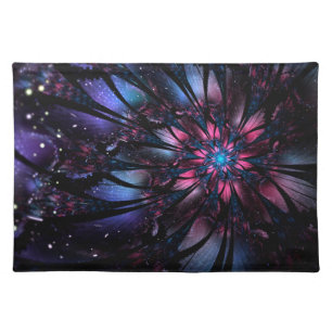 Abstract fractal flower design. cloth placemat