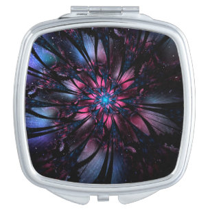 Abstract fractal flower design.   compact mirror