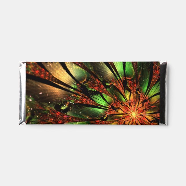 Abstract fractal flower design.  hershey bar favors (Front)