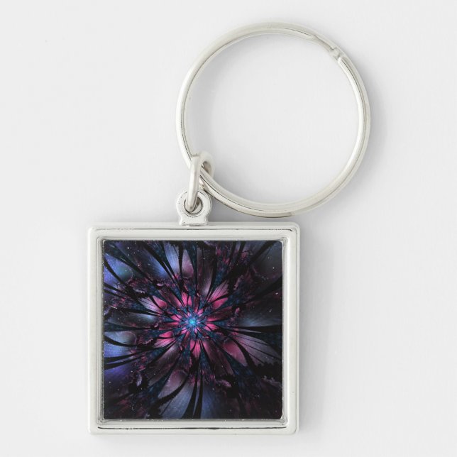 Abstract fractal flower design.   keychain (Front)