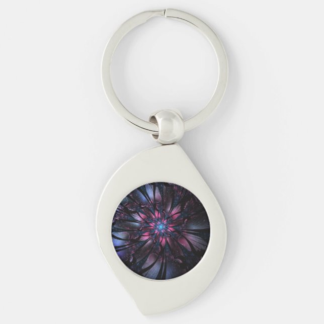 Abstract fractal flower design.   keychain (Front)