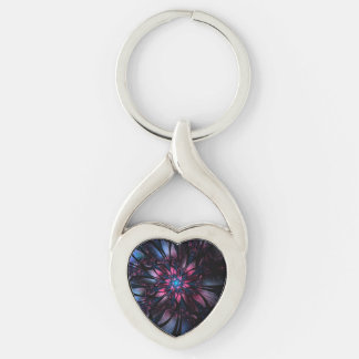 Abstract fractal flower design. keychain