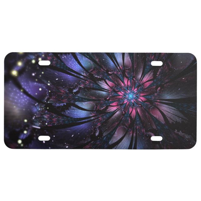 Abstract fractal flower design. license plate (Front)