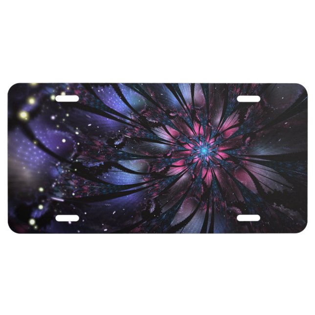 Abstract fractal flower design. license plate (Front)