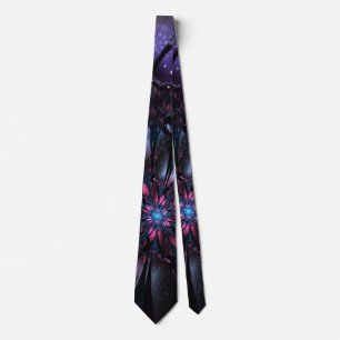 Abstract fractal flower design. neck tie