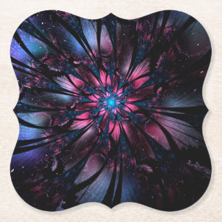 Abstract fractal flower design.   paper coaster