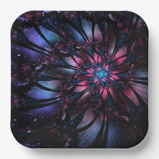 Abstract fractal flower design. paper plates