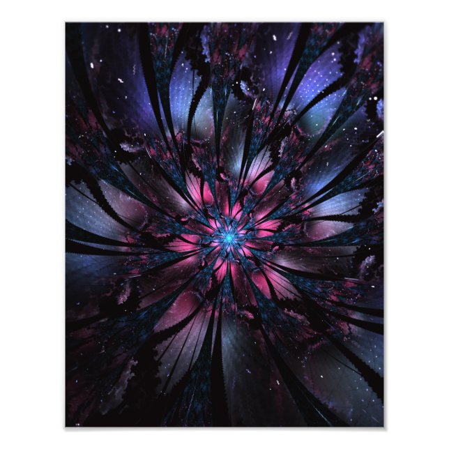Abstract fractal flower design photo print (Front)