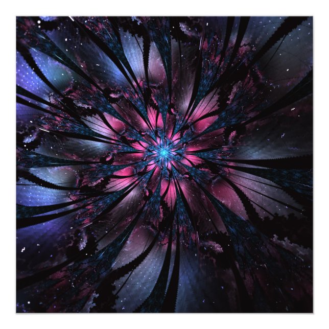 Abstract fractal flower design.  photo print (Front)