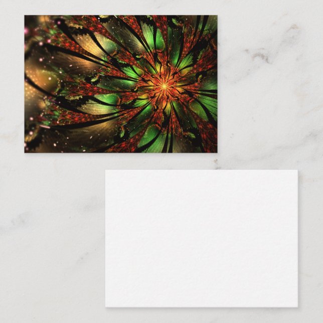 Abstract fractal flower design. place card (Front/Back)