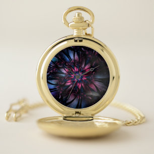 Abstract fractal flower design. pocket watch