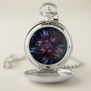 Abstract fractal flower design. pocket watch