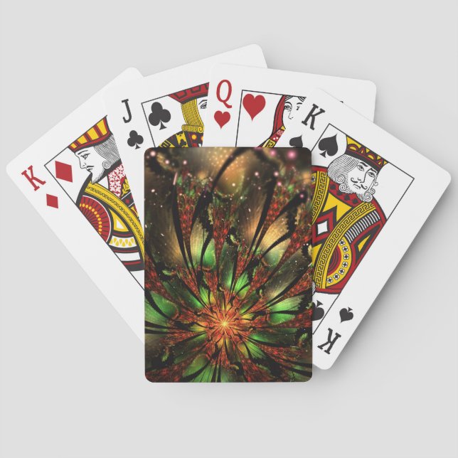 Abstract fractal flower design.  poker cards (Back)