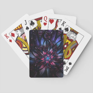 Abstract fractal flower design. poker cards