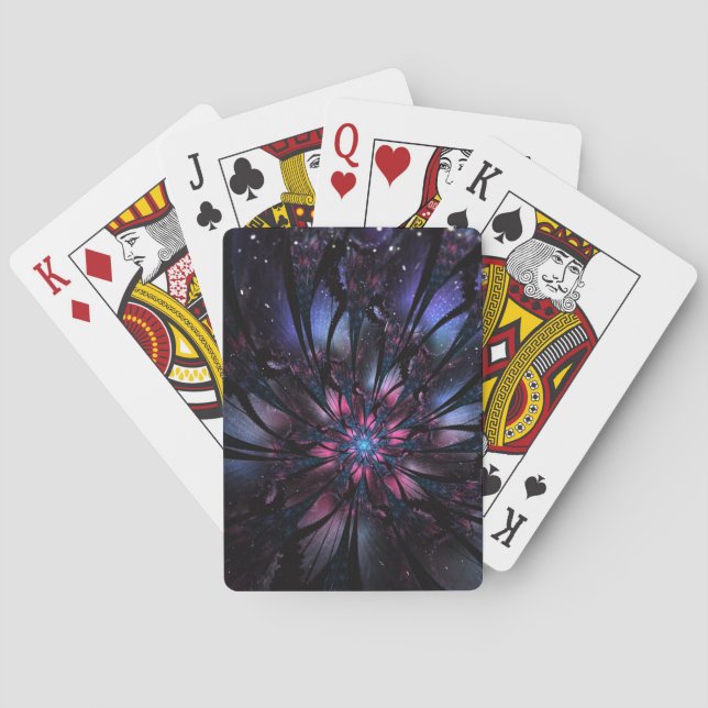 Abstract fractal flower design. poker cards (Back)