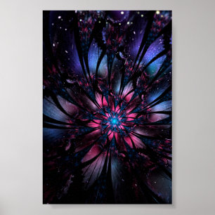 Abstract fractal flower design. poster