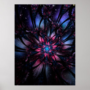 Abstract fractal flower design. poster