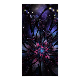 Abstract fractal flower design. poster