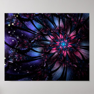 Abstract fractal flower design. poster