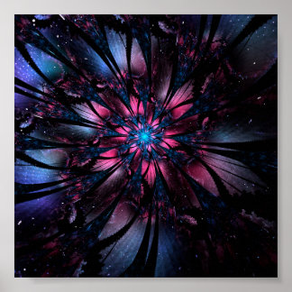 Abstract fractal flower design. poster