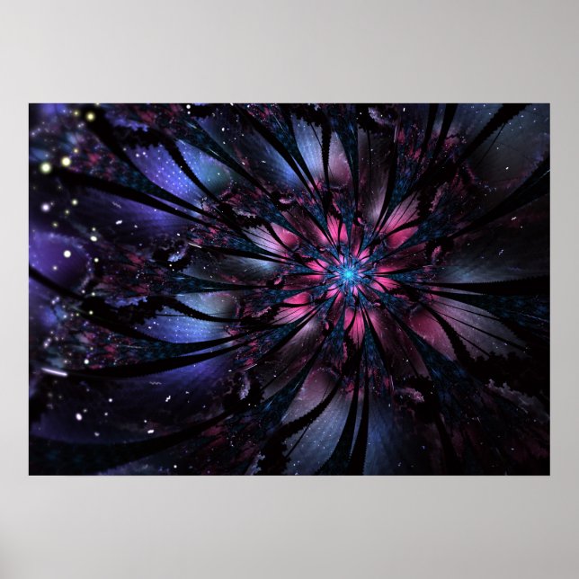 Abstract fractal flower design.   poster (Front)