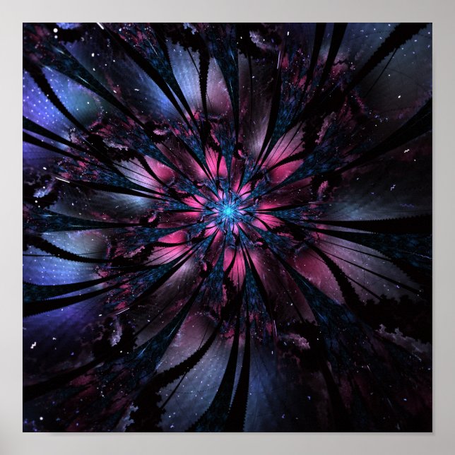 Abstract fractal flower design. poster (Front)