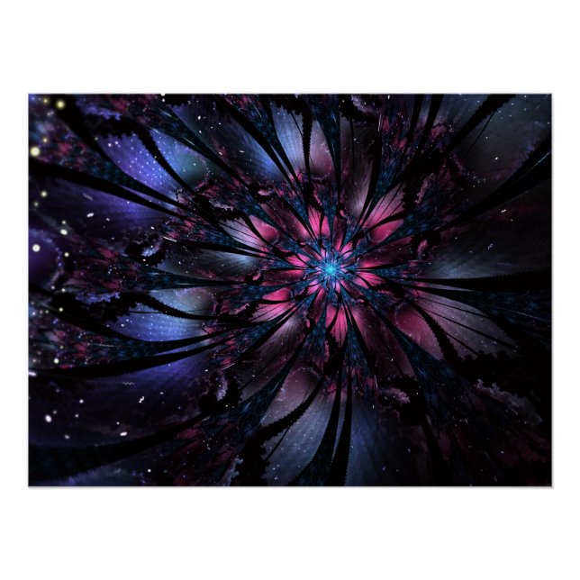 Abstract fractal flower design.   poster (Front)
