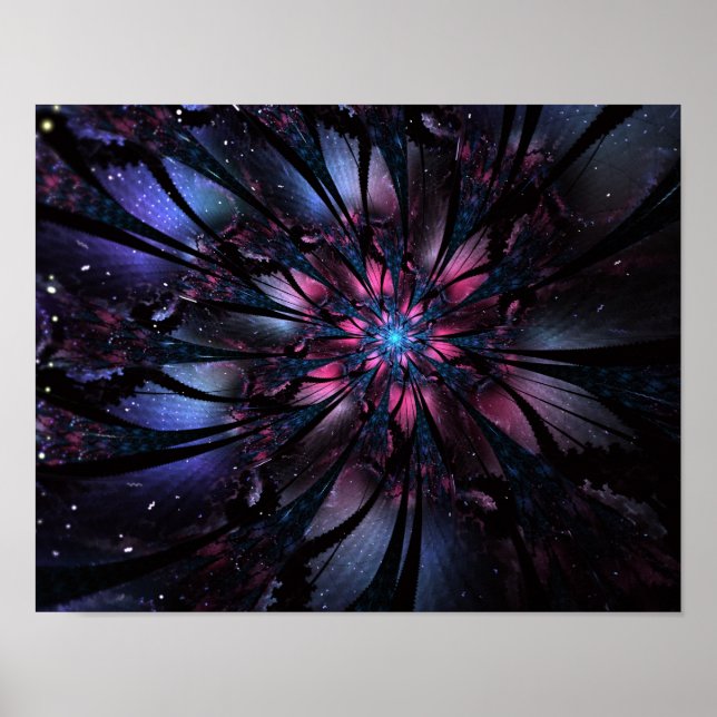 Abstract fractal flower design.  poster (Front)