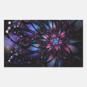 Abstract fractal flower design. rectangular sticker