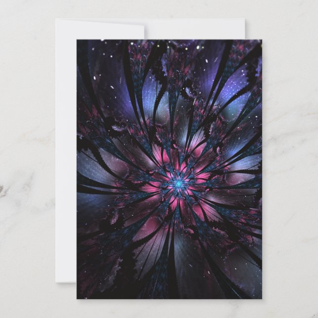 Abstract fractal flower design.  save the date (Front)