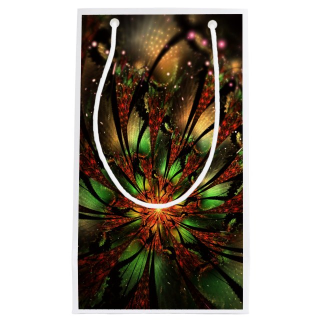 Abstract fractal flower design.  small gift bag (Front)