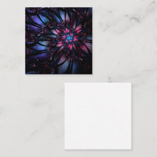 Abstract fractal flower design. square business card