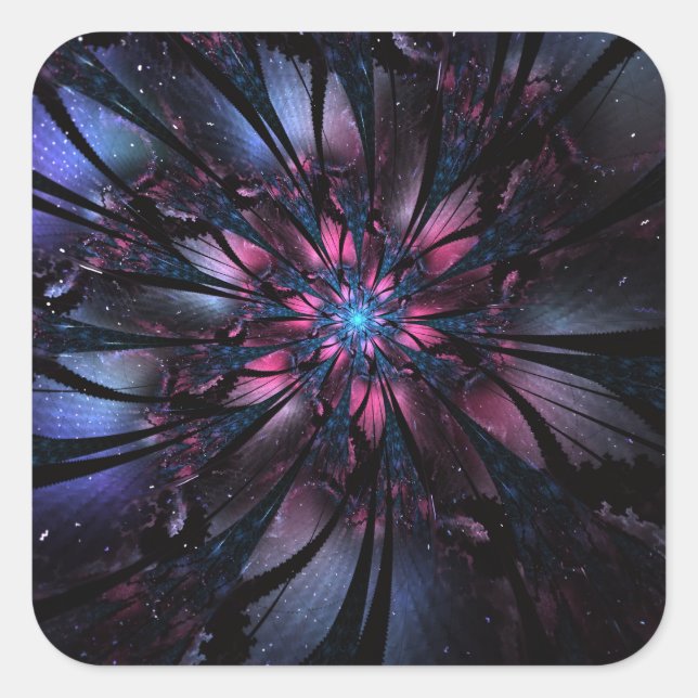 Abstract fractal flower design.  square sticker (Front)