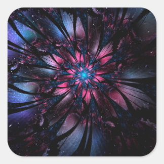 Abstract fractal flower design.  square sticker