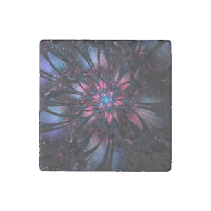 Abstract fractal flower design. stone magnet