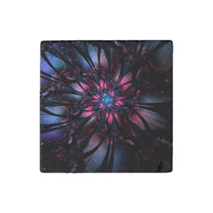 Abstract fractal flower design. stone magnet