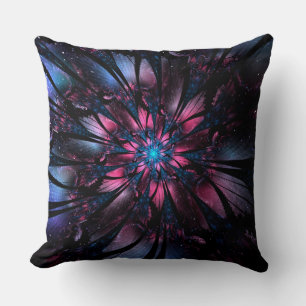 Abstract fractal flower design throw pillow