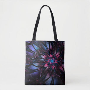Abstract fractal flower design. tote bag