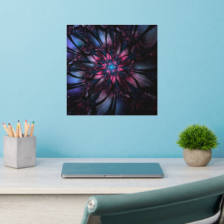 Abstract fractal flower design. wall decal
