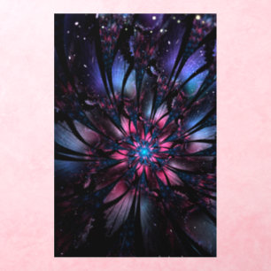 Abstract fractal flower design wall decal 