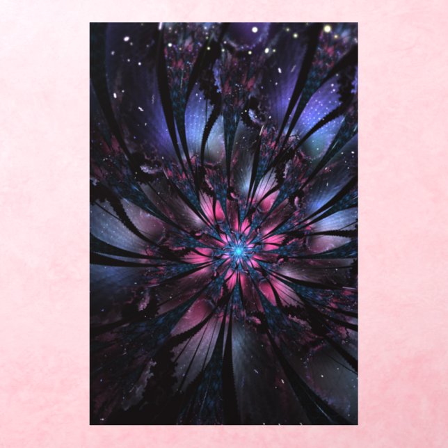 Abstract fractal flower design wall decal  (Insitu 3)