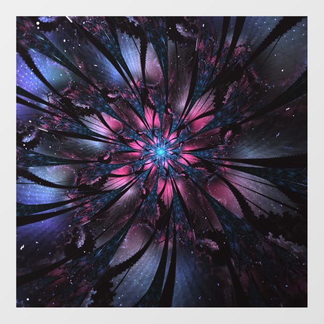 Abstract fractal flower design.  wall decal  (Front)