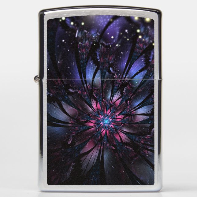 Abstract fractal flower design.  zippo lighter (Front)